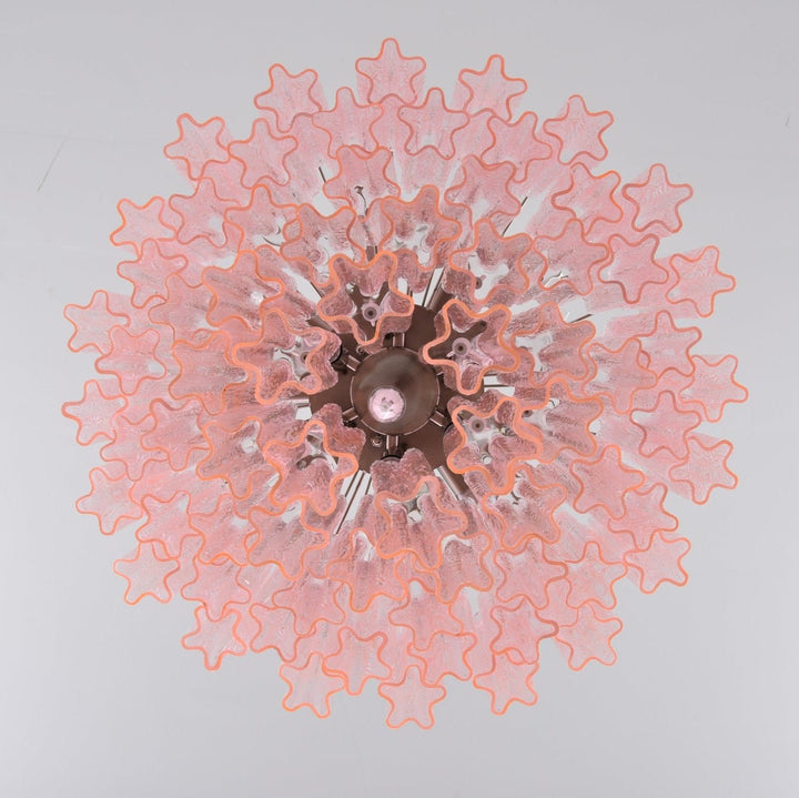 Aurora Lustre Rose Verre Multi-Étage Romantique - Neutralighting
