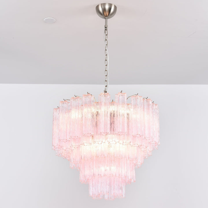 Aurora Lustre Rose Verre Multi-Étage Romantique - Neutralighting