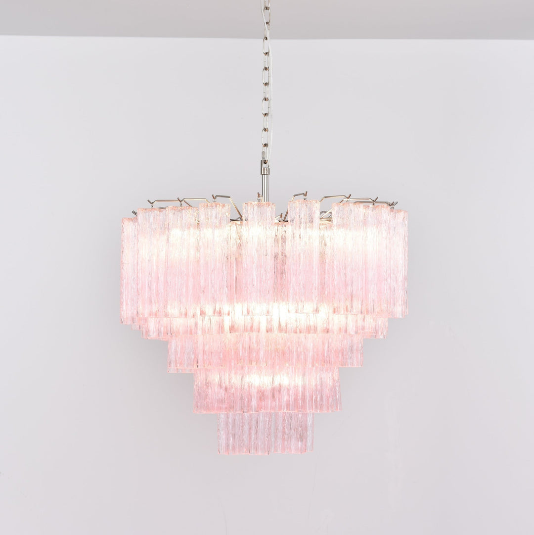 Aurora Lustre Rose Verre Multi-Étage Romantique - Neutralighting