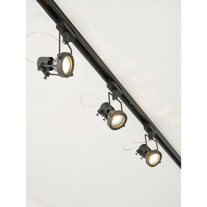 Ivelor Spots Sur Rail Industriels Vintage en Métal et Verre - Neutralighting