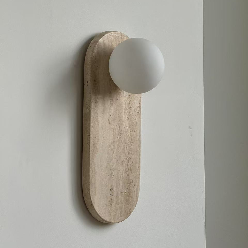 Viphaor Applique Murale Travertin Beige Verre Minimaliste Moderne - Neutralighting