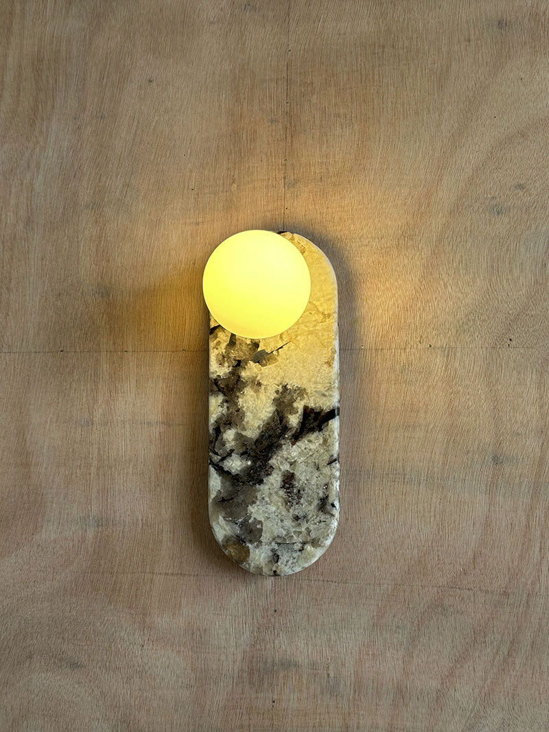 Lucie Applique Murale Ovale Marbre Verre Nordic Premium - Neutralighting