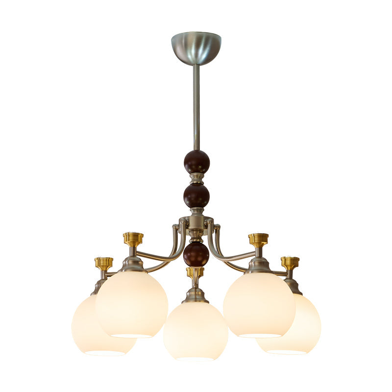 Eursoria Chandelier Bois Verre Art Orb Traditionnel - Neutralighting