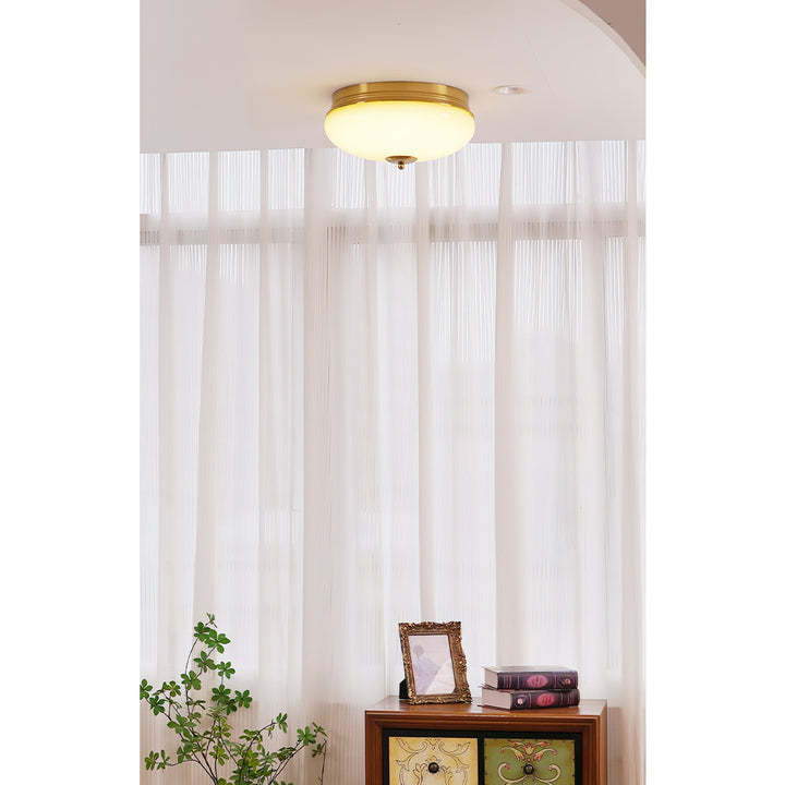 Vatalisra Lampe de Plafond Ronde Métal Verre Minimaliste Moderne - Neutralighting