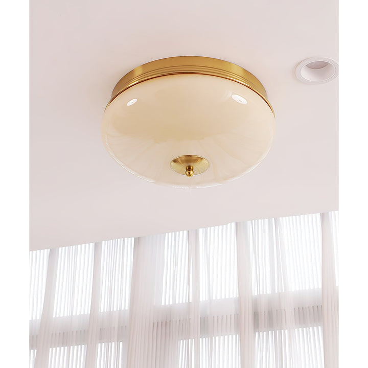 Vatalisra Lampe de Plafond Ronde Métal Verre Minimaliste Moderne - Neutralighting