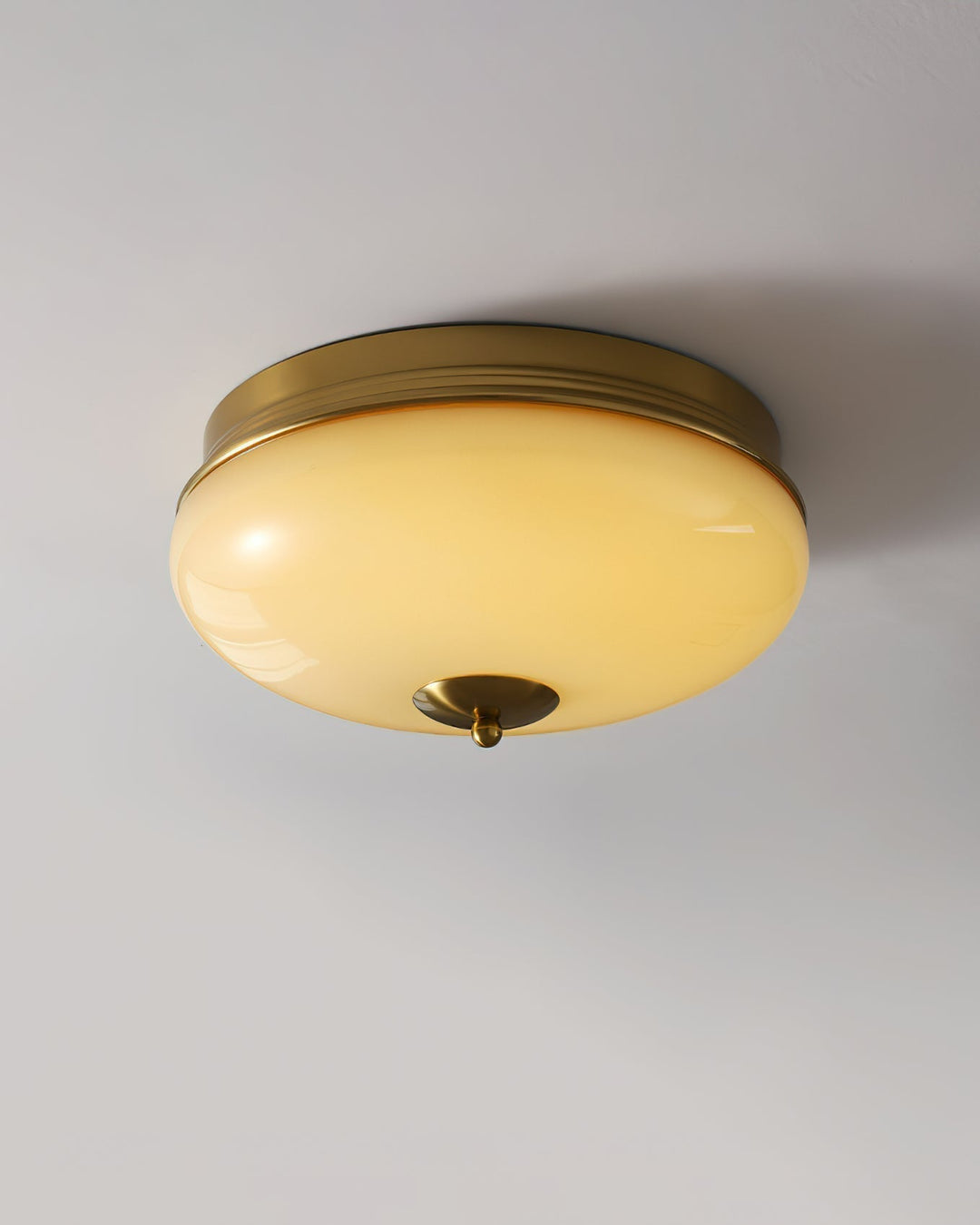 Ludo Plafonnier Laité Verre Laiton Accent Classique - Neutralighting