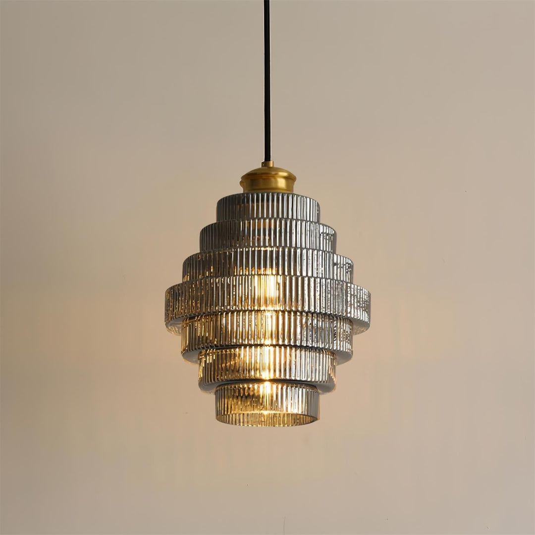 Brivelle Lampe Pendante Verre Cannelé à Brancher - Neutralighting