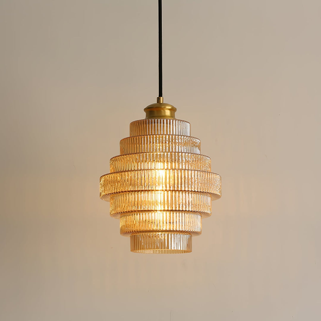 Brivelle Lampe Pendante Verre Cannelé à Brancher - Neutralighting