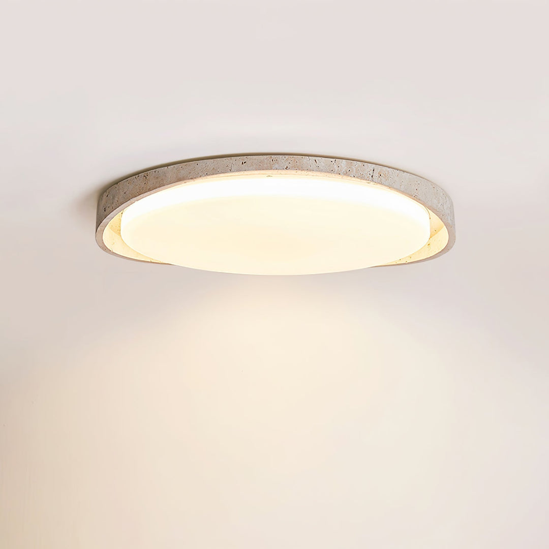 Vanoren Lampe Plafonnier à Cadre Ovale en Travertin - Neutralighting