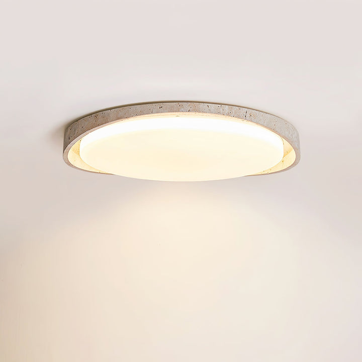 Vanoren Lampe Plafonnier à Cadre Ovale en Travertin - Neutralighting