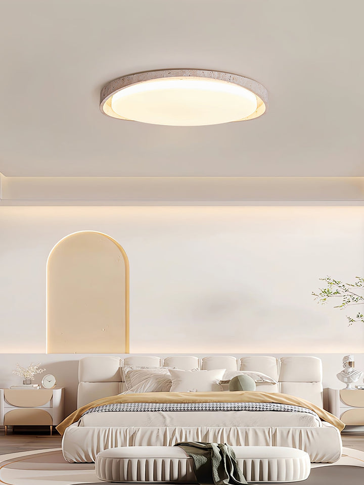 Vanoren Lampe Plafonnier à Cadre Ovale en Travertin - Neutralighting