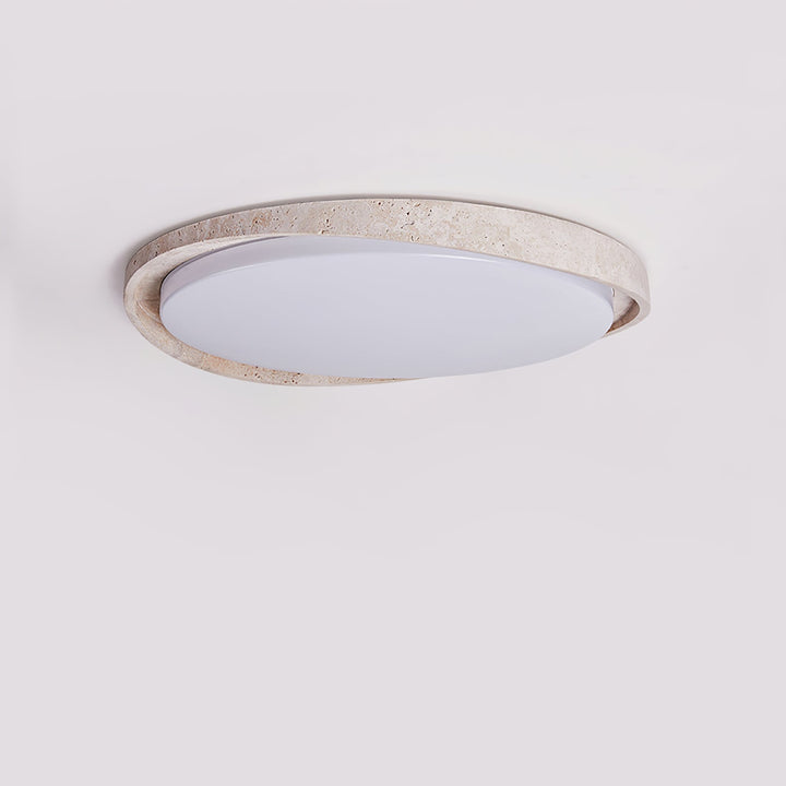 Vanoren Lampe Plafonnier à Cadre Ovale en Travertin - Neutralighting