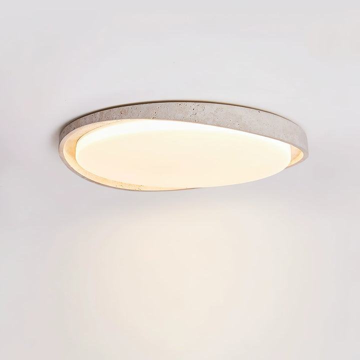 Vanoren Lampe Plafonnier à Cadre Ovale en Travertin - Neutralighting
