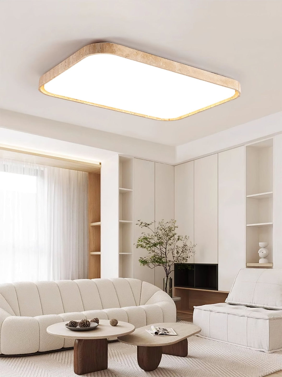 Aisle Lumière de Plafond Carrée en Travertin - Neutralighting