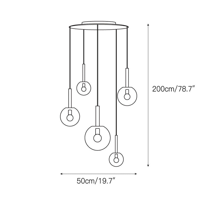 Vetheel Suspension Métal Verre Nuage Traditionnel - Neutralighting