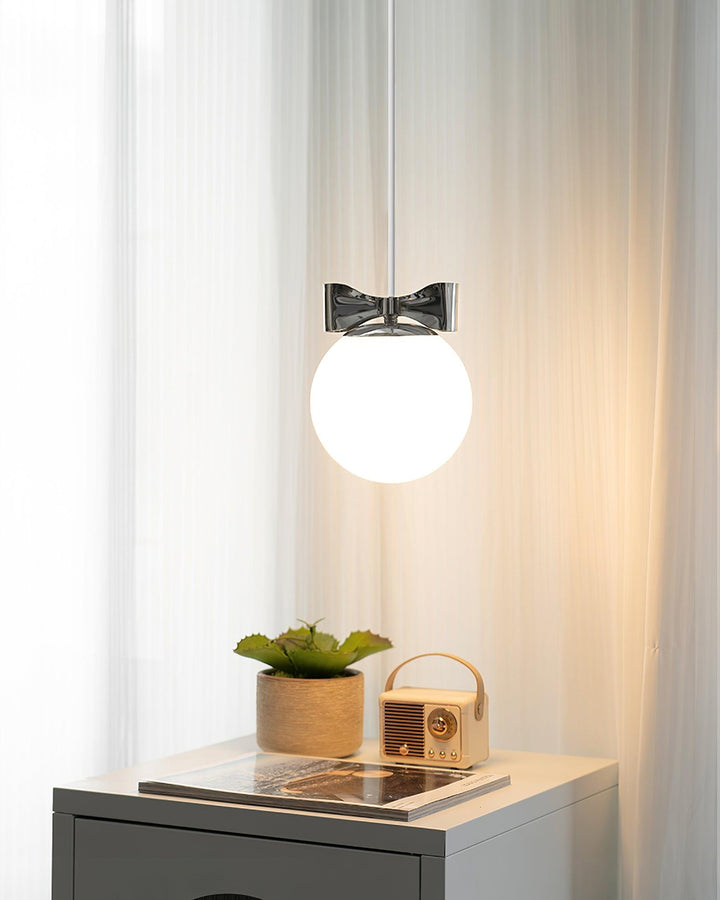 Luna Lampe Suspendue Globe en Verre Accent Chromé Minimaliste - Neutralighting