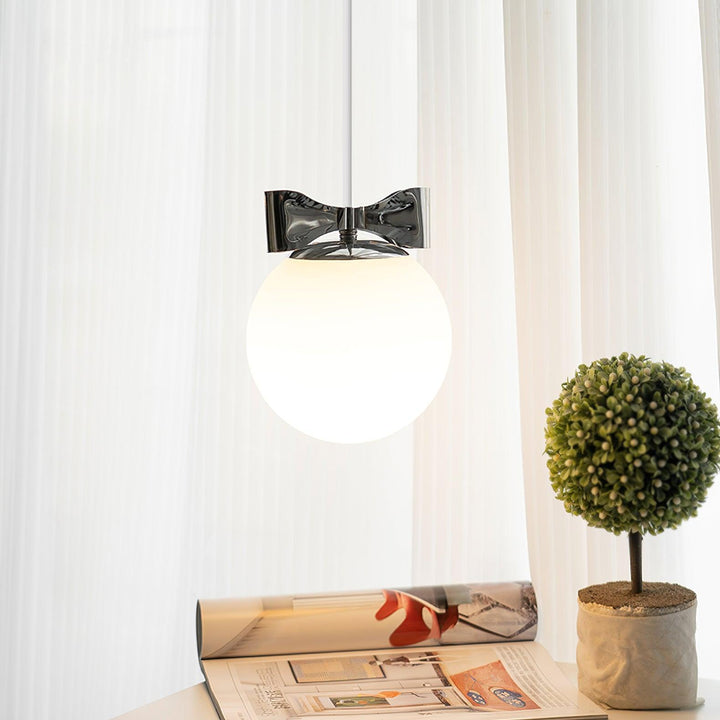 Luna Lampe Suspendue Globe en Verre Accent Chromé Minimaliste - Neutralighting