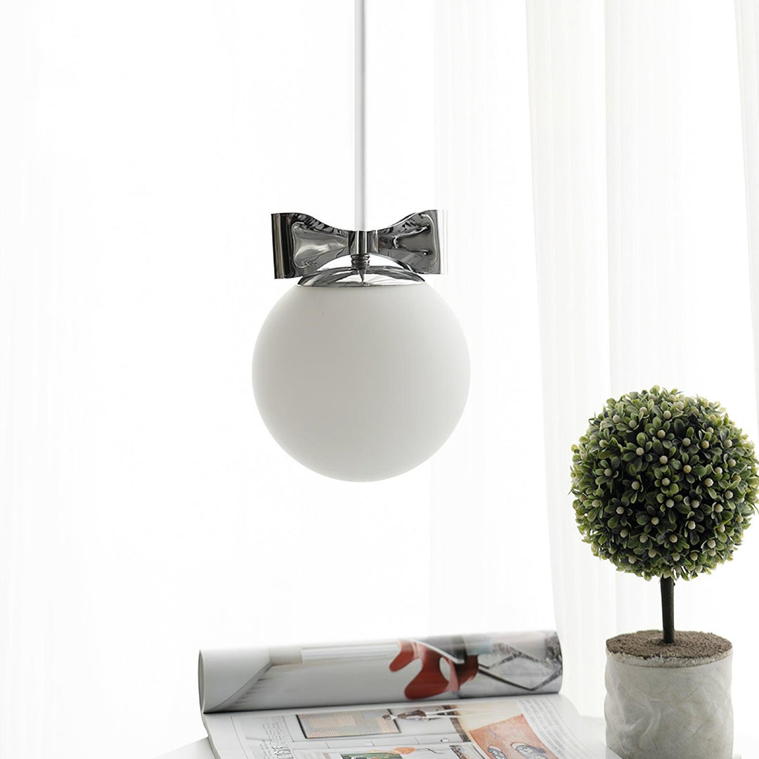 Luna Lampe Suspendue Globe en Verre Accent Chromé Minimaliste - Neutralighting