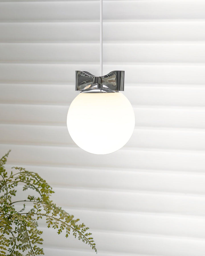 Luna Lampe Suspendue Globe en Verre Accent Chromé Minimaliste - Neutralighting