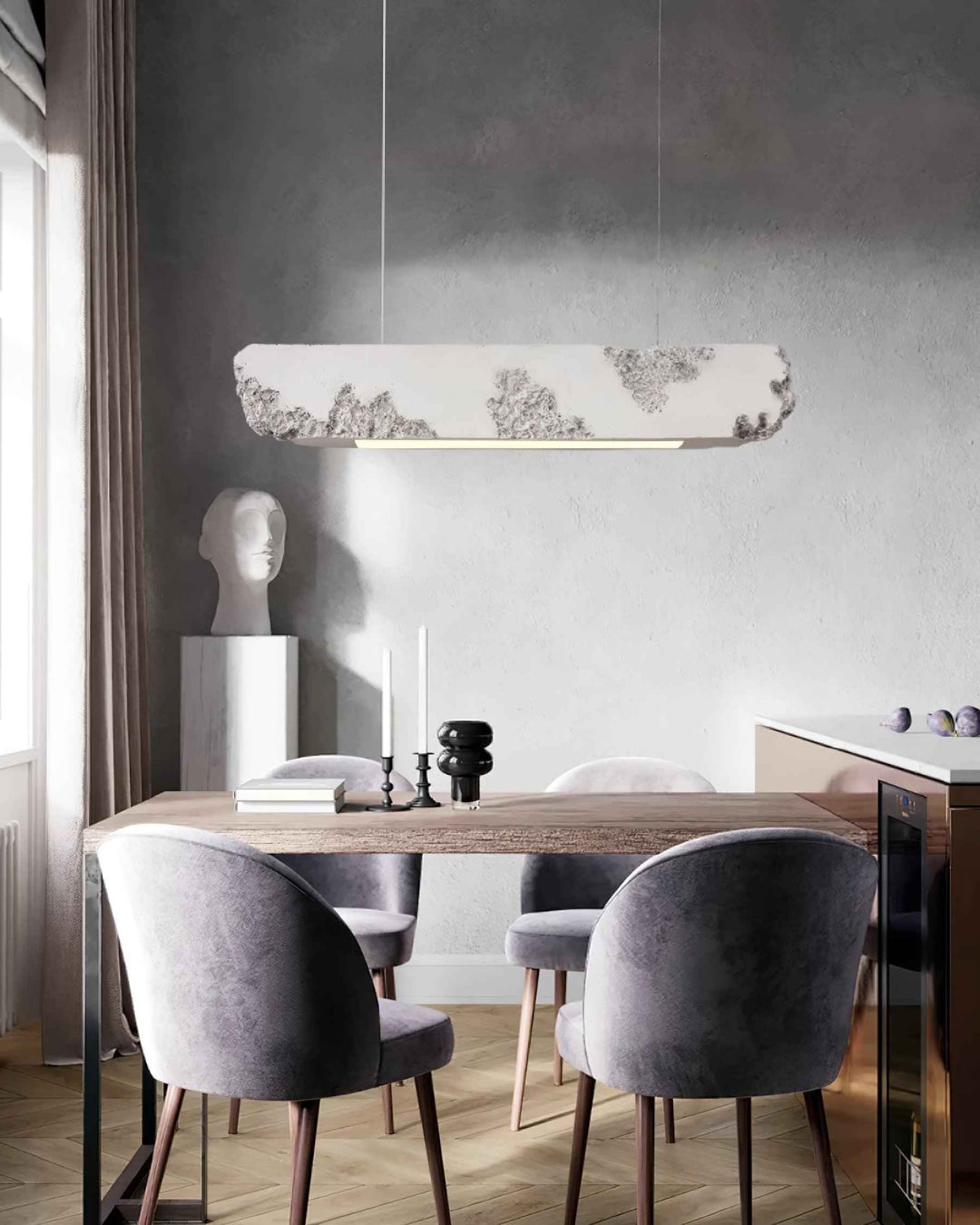 Lunar Gleam Lampe Pendante Texturée Minimaliste Céleste - Neutralighting