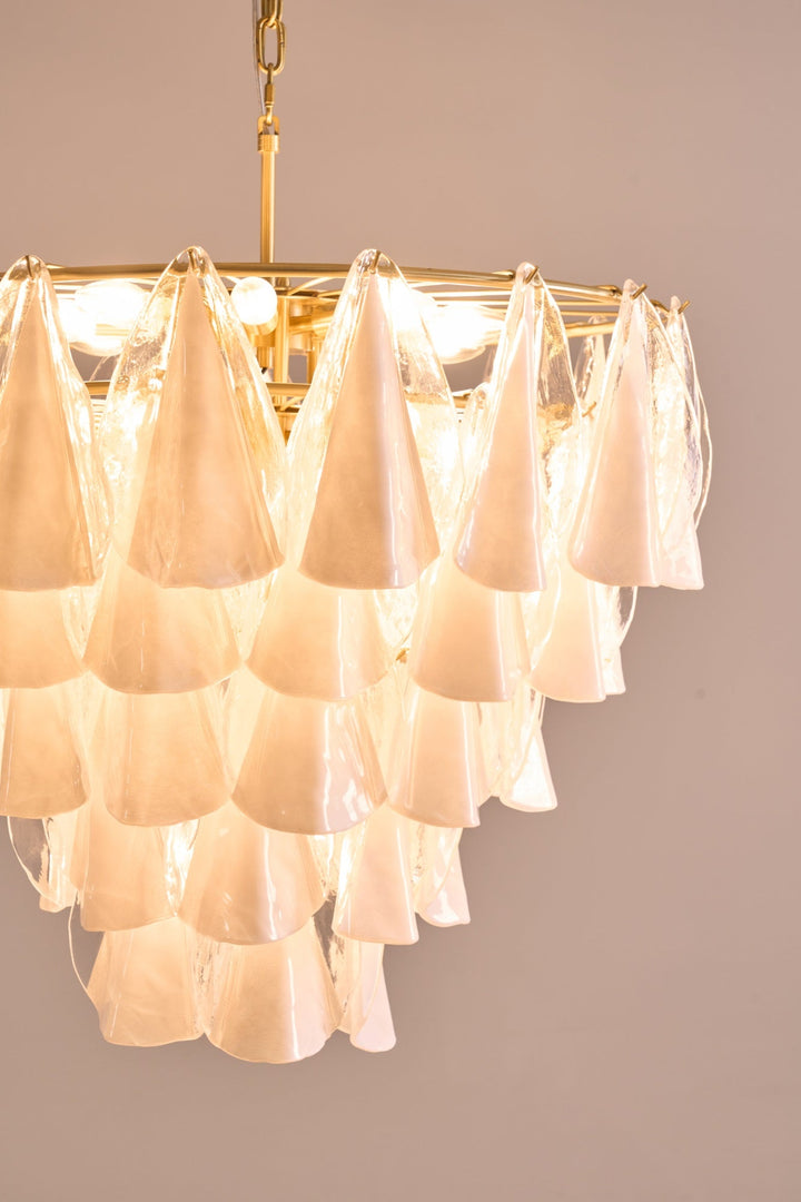 Aurora Lustre Blanc Feuille Verre Superposé Moderne - Neutralighting