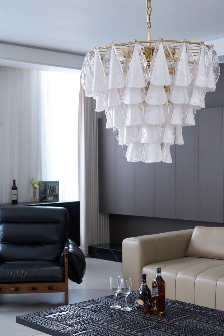 Aurora Lustre Blanc Feuille Verre Superposé Moderne - Neutralighting