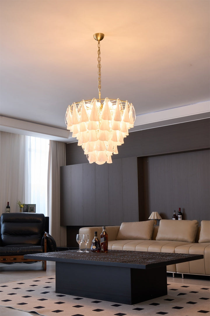 Aurora Lustre Blanc Feuille Verre Superposé Moderne - Neutralighting