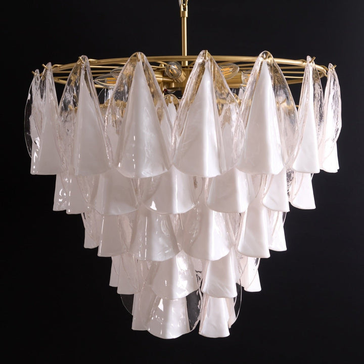 Aurora Lustre Blanc Feuille Verre Superposé Moderne - Neutralighting