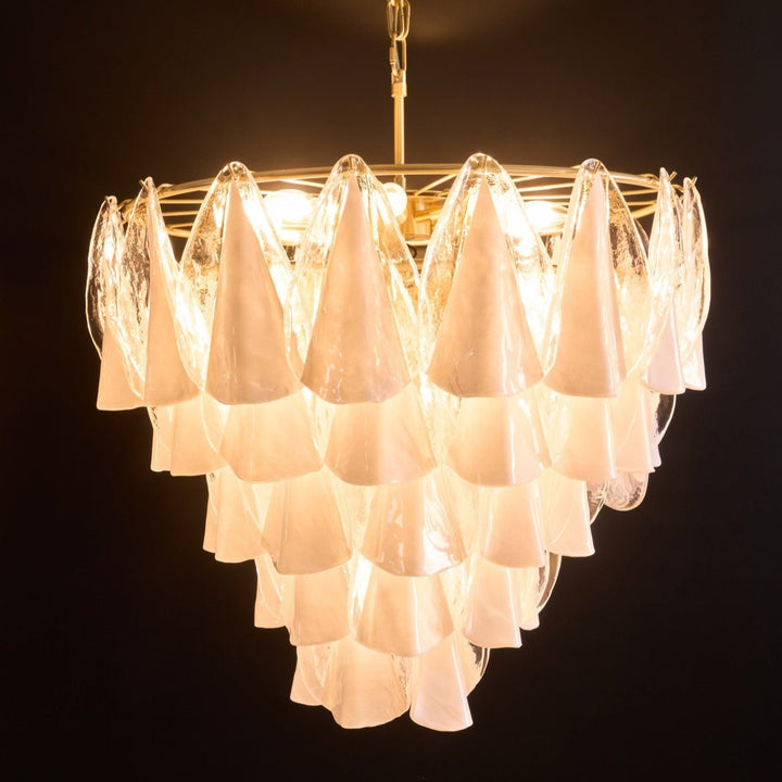 Aurora Lustre Blanc Feuille Verre Superposé Moderne - Neutralighting