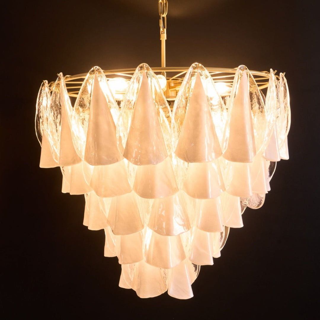 Aurora Lustre Blanc Feuille Verre Superposé Moderne - Neutralighting