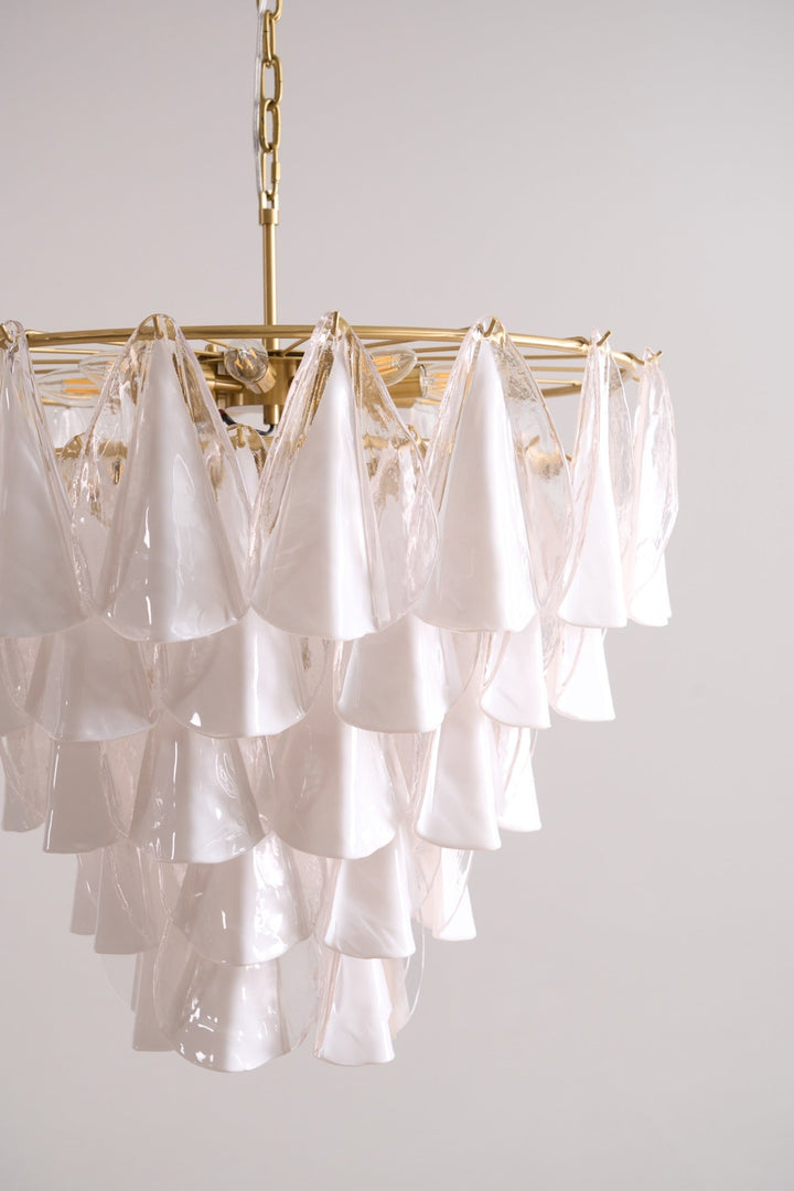 Aurora Lustre Blanc Feuille Verre Superposé Moderne - Neutralighting