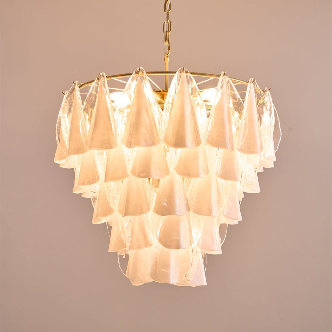 Aurora Lustre Blanc Feuille Verre Superposé Moderne - Neutralighting