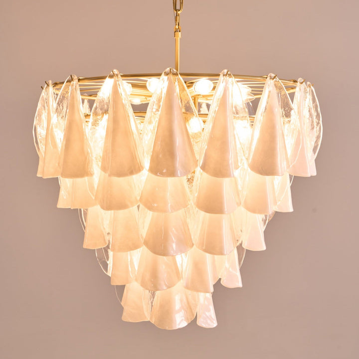Aurora Lustre Blanc Feuille Verre Superposé Moderne - Neutralighting