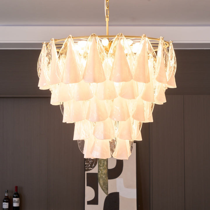 Aurora Lustre Blanc Feuille Verre Superposé Moderne - Neutralighting