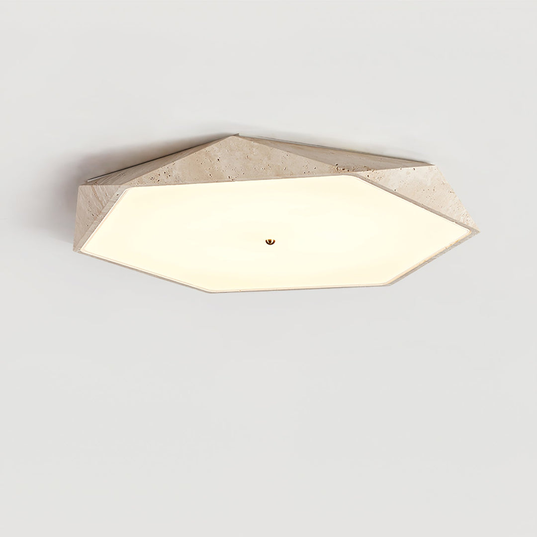 Hexagonal Lumière de Plafond Élégante en Travertin - Neutralighting