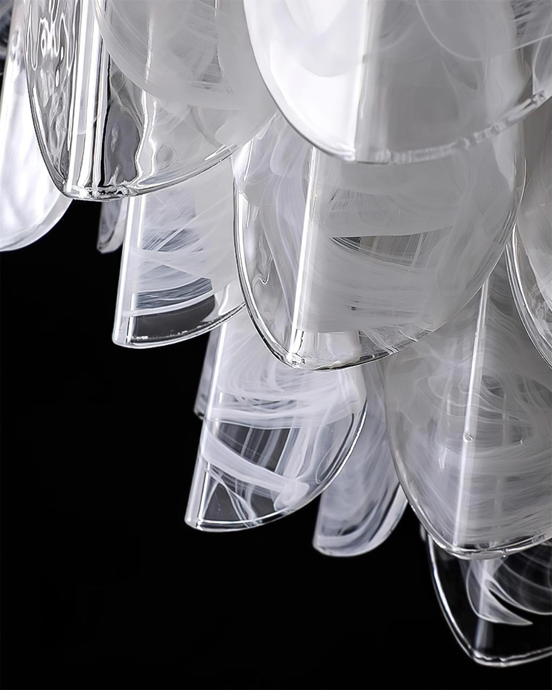 Lunaria Lustre Pétales en Verre avec Perles - Neutralighting