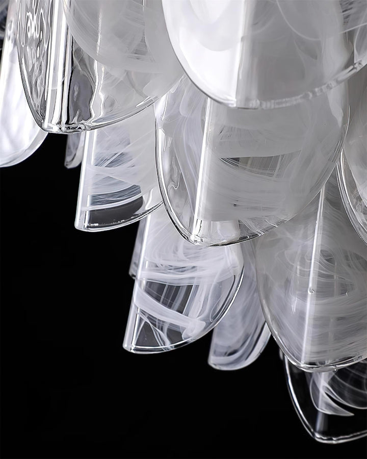 Lunaria Lustre Pétales en Verre avec Perles - Neutralighting