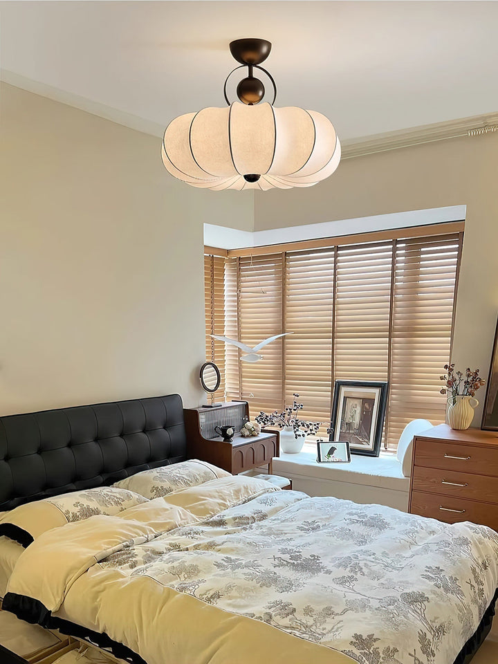 Yunshui Pétale Tissu Bronze Suspension Lumière - Neutralighting