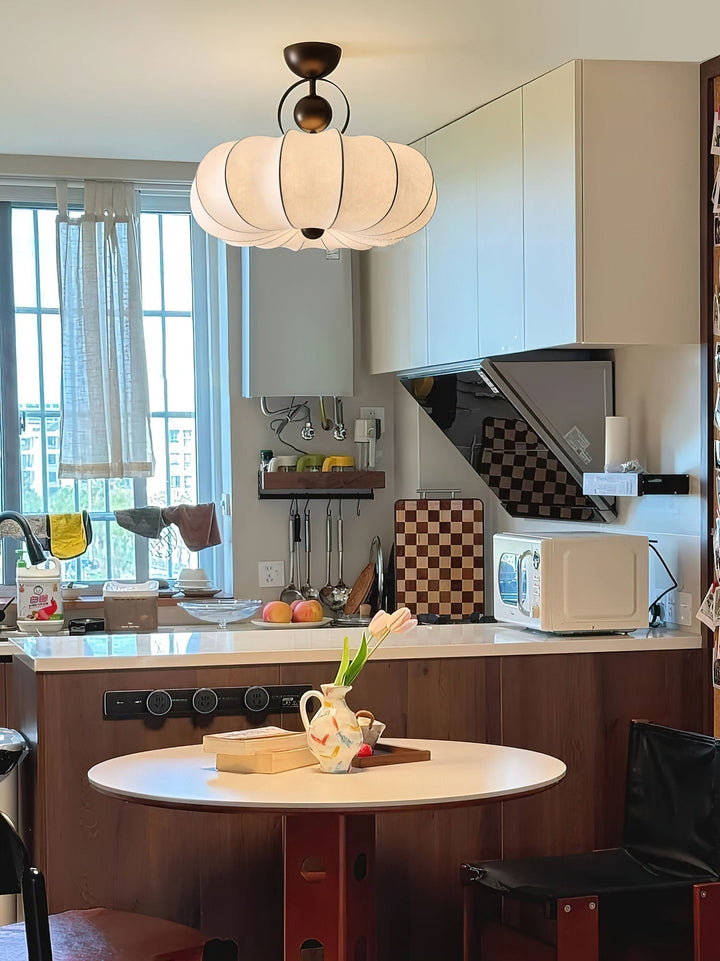 Yunshui Pétale Tissu Bronze Suspension Lumière - Neutralighting