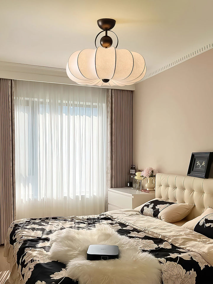 Yunshui Pétale Tissu Bronze Suspension Lumière - Neutralighting