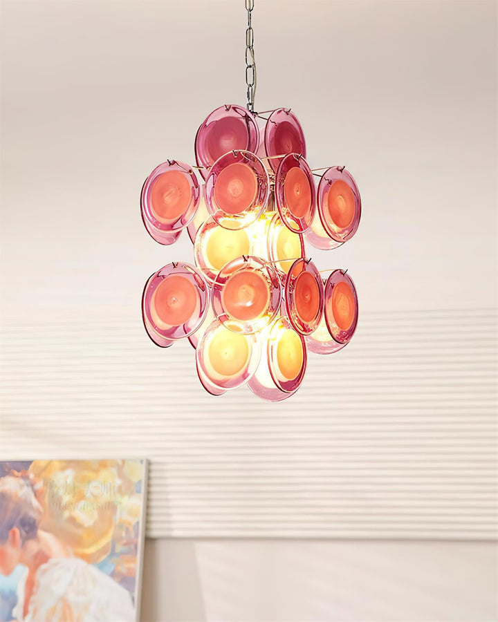 Luniva Lampe Pendante Groupes de Verre Rosé - Neutralighting