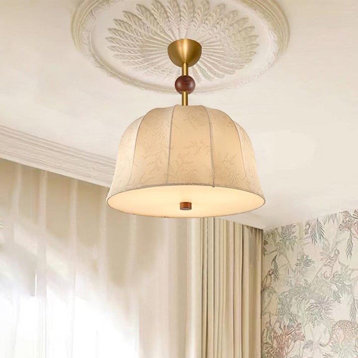 Spheris Plafonnier en tissu et bois pour des intérieurs chaleureux et élégants - Neutralighting