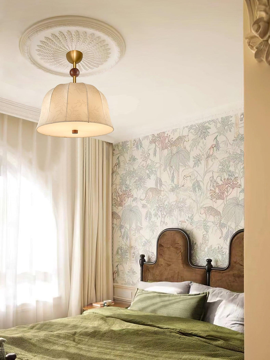 Spheris Plafonnier en tissu et bois pour des intérieurs chaleureux et élégants - Neutralighting