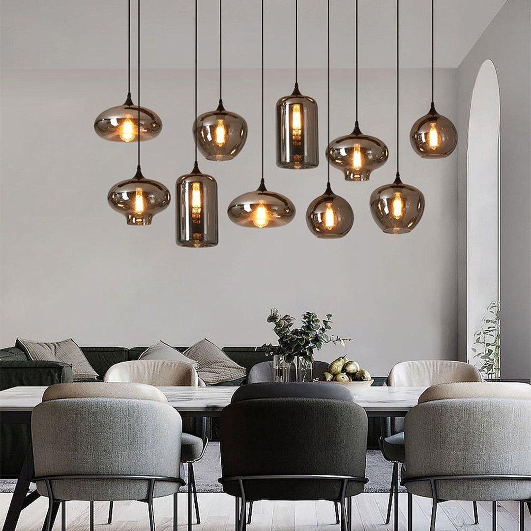 June Suspension Luminaire Industriel Verre Gris Fumé - Neutralighting