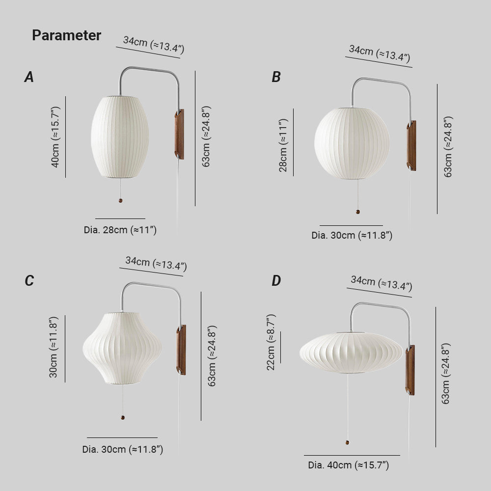 Lustra Wall Sconce Walnut Ball Vakkerlight