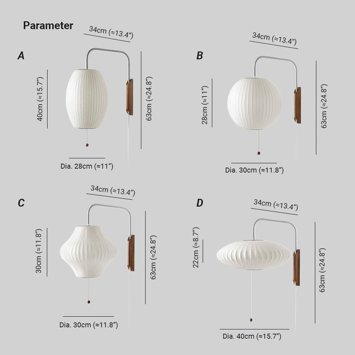 Lustra Wall Sconce Walnut Ball Vakkerlight