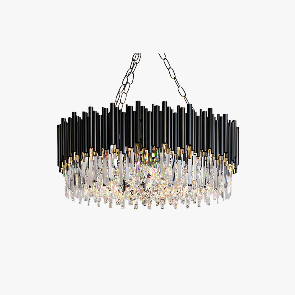 Kristy Suspension LED Industrielle Noir Cylindrique En Verre/Métal Salon - Neutralighting
