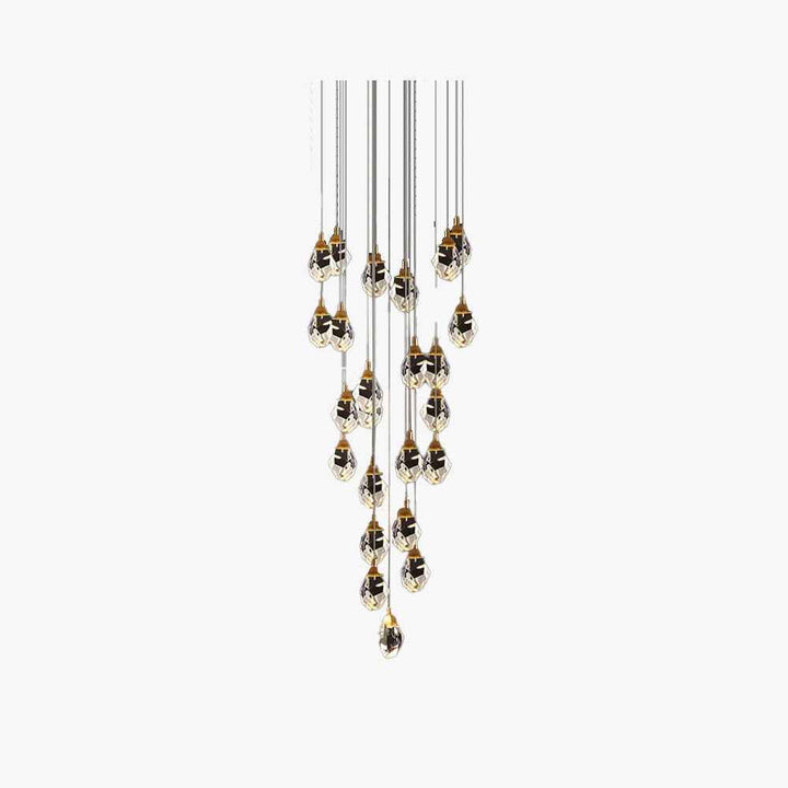 Kristy Luminaire Or Suspension Verre/Métal Pierres Chambre/Salon - Neutralighting