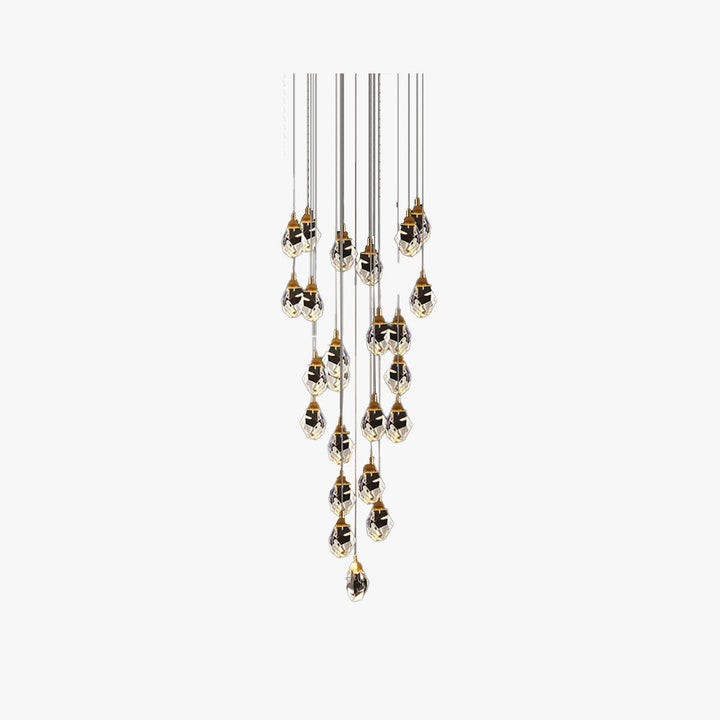 Kristy Luminaire Or Suspension Verre/Métal Pierres Chambre/Salon - Neutralighting