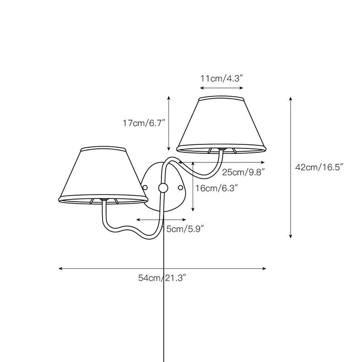 Myvele Applique Murale Laiton Tissu Élégance Vintage Plug-In - Neutralighting